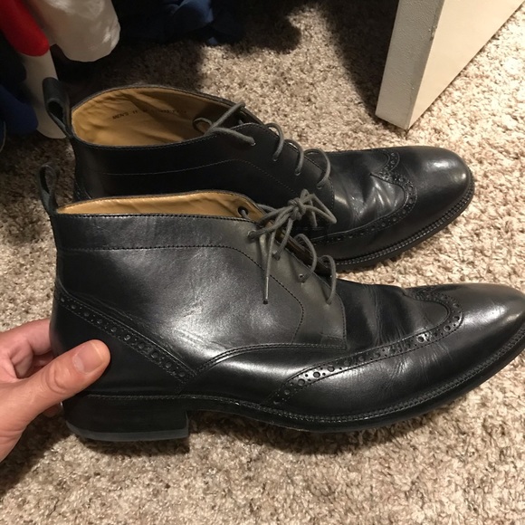 cole haan black chukka boots